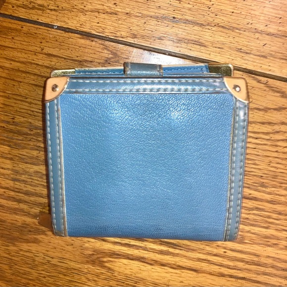 Louis Vuitton Vintage Suhari Compact Zip Wallet Leather Blue - Picture 9 of 12